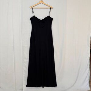 90s Vintage Laundry Black Sweetheart Spaghetti Strap Formal Maxi Dress Size 12